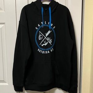 New Zealand Black Hoodie with Blue Accents